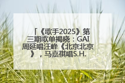 《歌手2025》第三期歌单揭晓：GAI周延唱汪峰《北京北京》，马嘉祺唱S.H.E《你曾是少年》