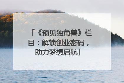 《预见独角兽》栏目：解锁创业密码，助力梦想启航