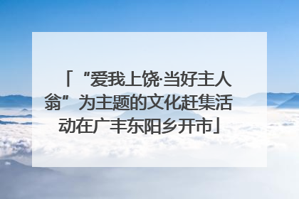 “爱我上饶·当好主人翁”为主题的文化赶集活动在广丰东阳乡开市