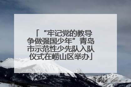 “牢记党的教导 争做强国少年”青岛市示范性少先队入队仪式在崂山区举办