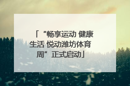 “畅享运动 健康生活 悦动潍坊体育周”正式启动