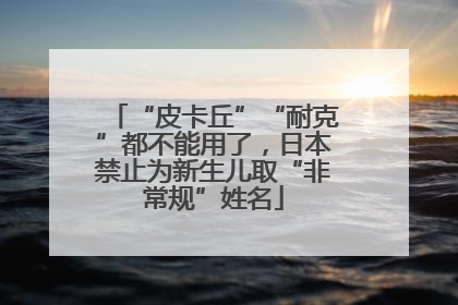 “皮卡丘”“耐克”都不能用了，日本禁止为新生儿取“非常规”姓名