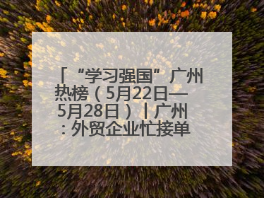“学习强国”广州热榜（5月22日—5月28日）丨广州：外贸企业忙接单 港口码头忙出货
