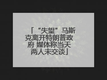 “失望”马斯克离开特朗普政府 媒体称当天两人未交谈