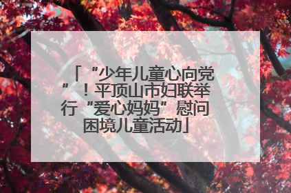 “少年儿童心向党”！平顶山市妇联举行“爱心妈妈”慰问困境儿童活动