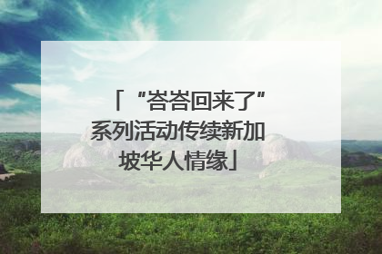 “峇峇回来了”系列活动传续新加坡华人情缘