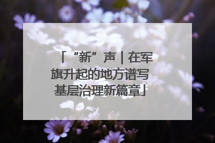 “新”声｜在军旗升起的地方谱写基层治理新篇章