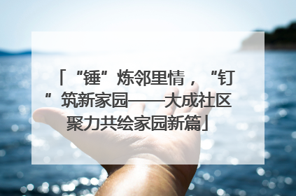 “锤”炼邻里情，“钉”筑新家园——大成社区聚力共绘家园新篇