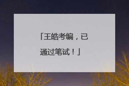 王皓考编，已通过笔试！