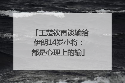 王楚钦再谈输给伊朗14岁小将：都是心理上的输