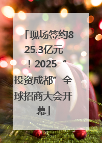 现场签约825.3亿元！2025“投资成都”全球招商大会开幕