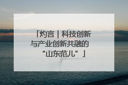 灼言｜科技创新与产业创新共融的“山东范儿”