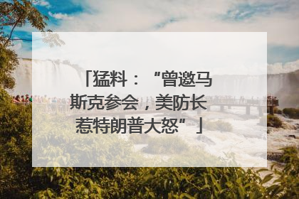 猛料：“曾邀马斯克参会，美防长惹特朗普大怒”