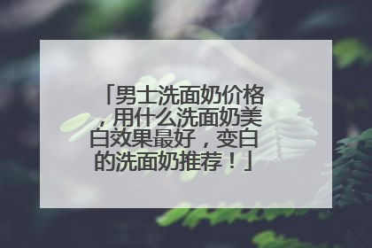男士洗面奶价格，用什么洗面奶美白效果最好，变白的洗面奶推荐！