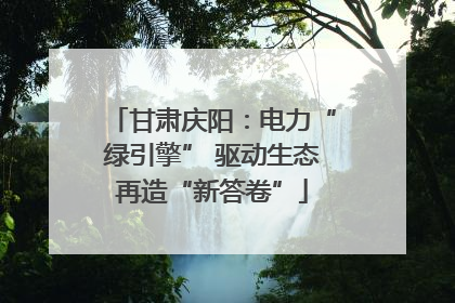 甘肃庆阳：电力“绿引擎” 驱动生态再造“新答卷”