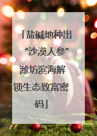 盐碱地种出“沙漠人参” 潍坊滨海解锁生态致富密码