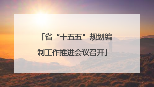 省“十五五”规划编制工作推进会议召开