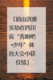 眉山洪雅实幼在四川省“奔跑吧•少年”体育大会中获佳绩