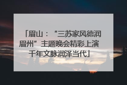 眉山：“三苏家风德润眉州”主题晚会精彩上演千年文脉润泽当代