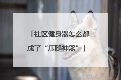 社区健身器怎么都成了“压腿神器”