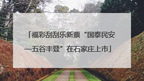 福彩刮刮乐新票“国泰民安—五谷丰登”在石家庄上市