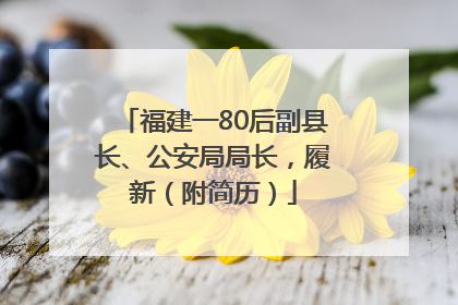福建一80后副县长、公安局局长，履新（附简历）