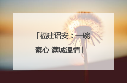 福建诏安：一碗素心 满城温情