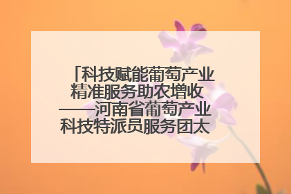 科技赋能葡萄产业 精准服务助农增收——河南省葡萄产业科技特派员服务团太康县科技服务纪实