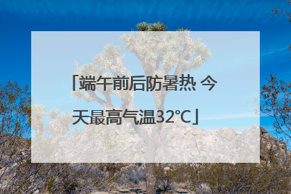 端午前后防暑热 今天最高气温32℃