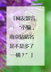 网友留言：“小编，南京站站名是不是多了一横？”