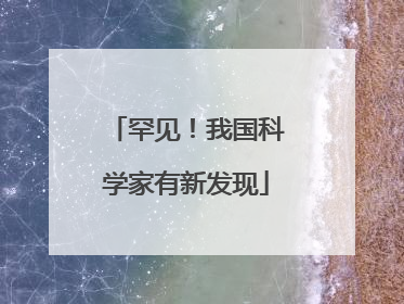 罕见！我国科学家有新发现