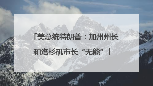 美总统特朗普：加州州长和洛杉矶市长“无能”