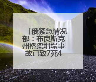 俄紧急情况部：布良斯克州桥梁坍塌事故已致7死47伤
