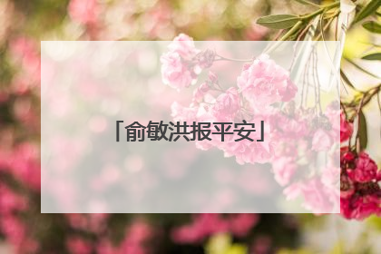 俞敏洪报平安