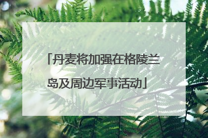 丹麦将加强在格陵兰岛及周边军事活动