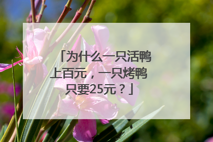为什么一只活鸭上百元，一只烤鸭只要25元？