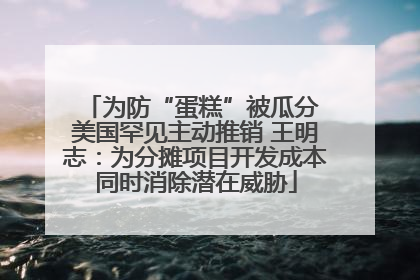 为防“蛋糕”被瓜分 美国罕见主动推销 王明志：为分摊项目开发成本同时消除潜在威胁