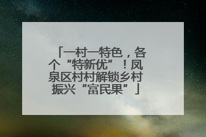 一村一特色，各个“特新优”！凤泉区村村解锁乡村振兴“富民果”