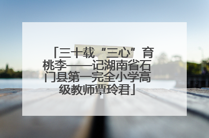 三十载“三心”育桃李——记湖南省石门县第一完全小学高级教师覃玲君