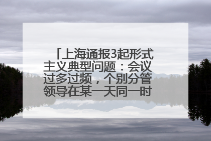 上海通报3起形式主义典型问题：会议过多过频，个别分管领导在某一天同一时段需参加3个会议