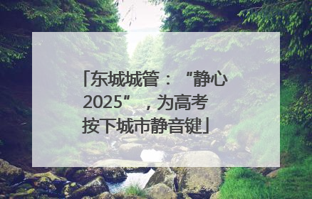 东城城管：“静心2025”，为高考按下城市静音键