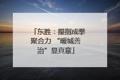 东胜：攥指成拳聚合力 “暖城善治”显真章