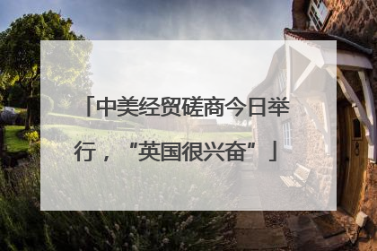 中美经贸磋商今日举行，“英国很兴奋”