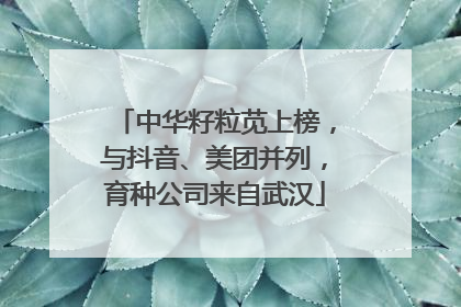 中华籽粒苋上榜，与抖音、美团并列，育种公司来自武汉