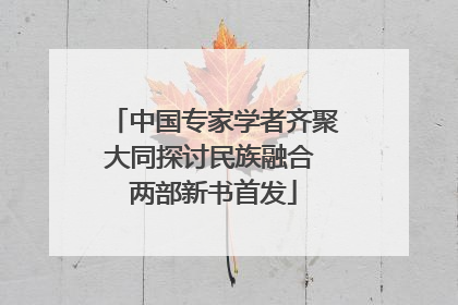 中国专家学者齐聚大同探讨民族融合 两部新书首发
