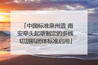 中国标准泉州造 南安牵头起草制定的多线切割机团体标准启用