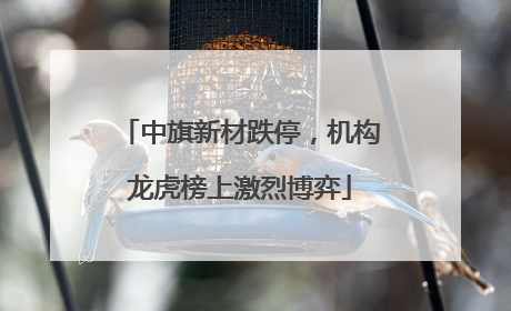 中旗新材跌停，机构龙虎榜上激烈博弈