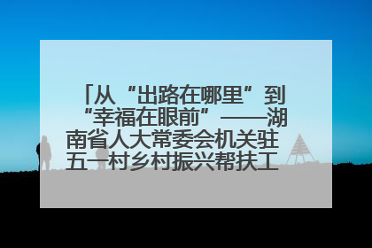 从“出路在哪里”到“幸福在眼前”——湖南省人大常委会机关驻五一村乡村振兴帮扶工作队书写振兴答卷