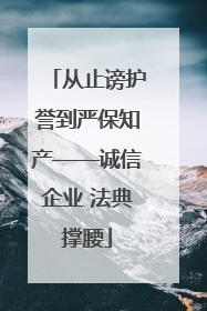从止谤护誉到严保知产——诚信企业 法典撑腰