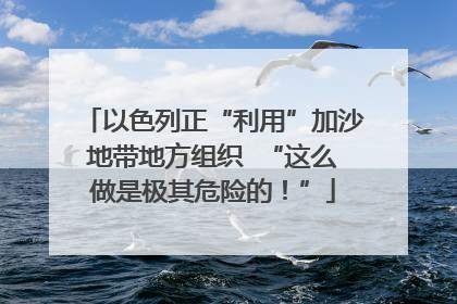 以色列正“利用”加沙地带地方组织  “这么做是极其危险的！”